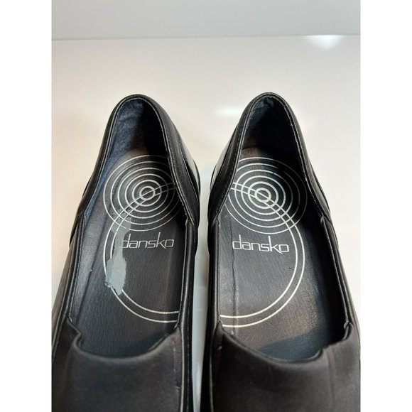 Women’s Dansko Black Leather Comfort Clogs Stretch Knit, Size 8 in US. - Picture 7 of 11